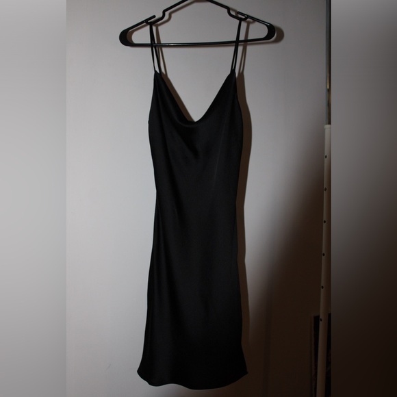 Satin JetBlack mini slip dress from dynamite, XS - Picture 2 of 12